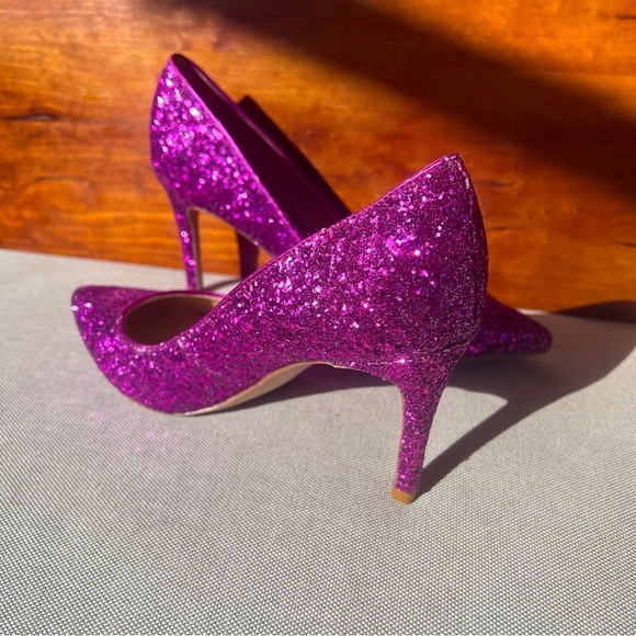 MARC FISHER Mfdarreny Fuschia Glitter Pointed Toe Stilleto Pumps Size 8 - Picture 3 of 12